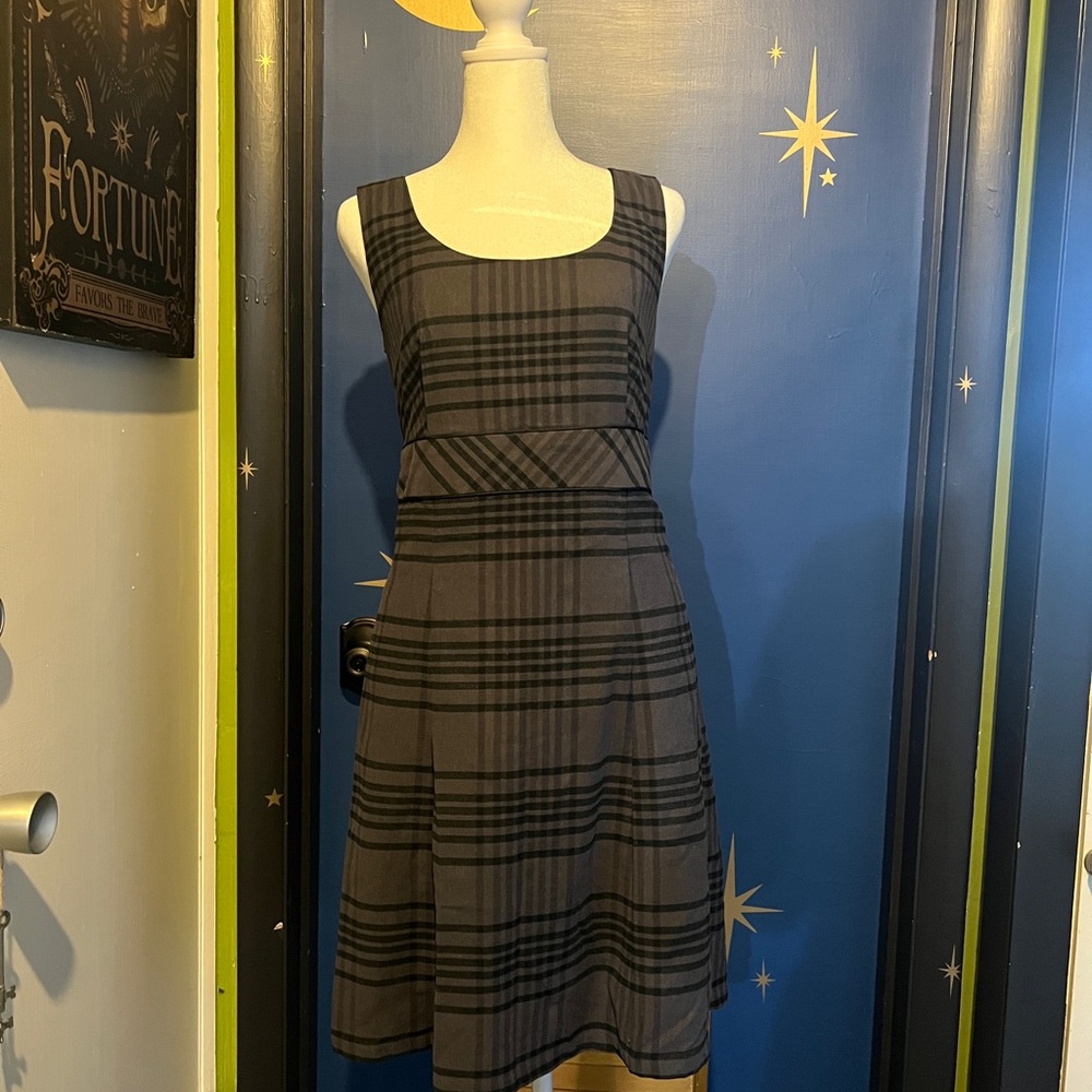 Tommy Hilfiger Black Plaid Midi Dress